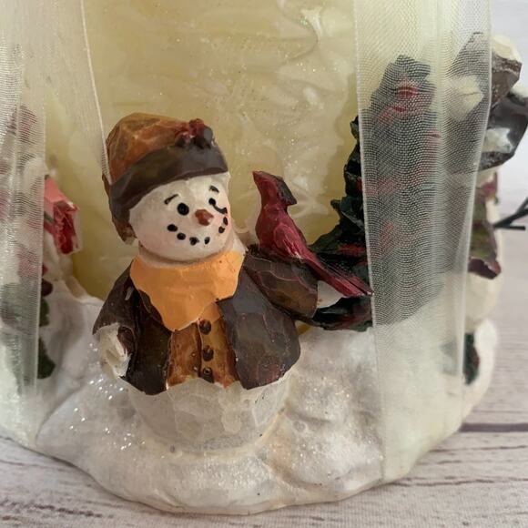 Snowman Candle Holder with Candle NEW In Packaging Winter Christmas Centerpiece - Picture 5 of 8